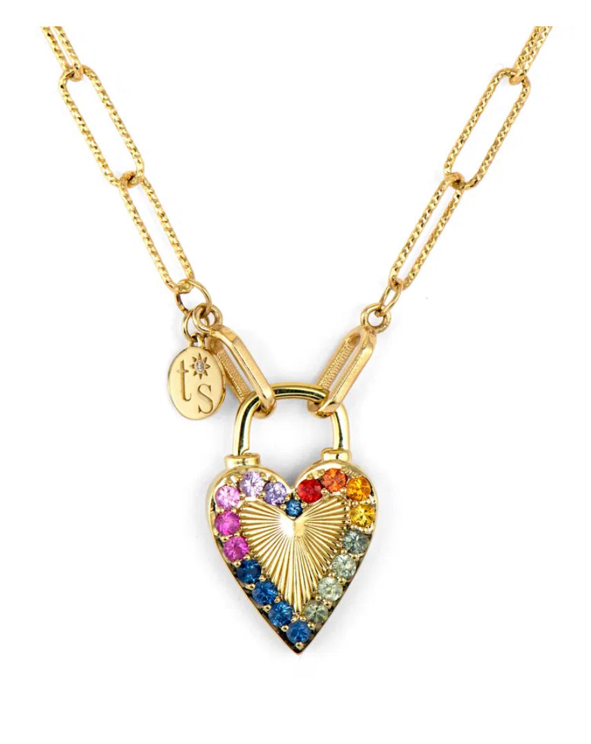 14K Diamond Rainbow Heart – Tracy Paige Jewelry